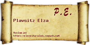 Plavsitz Elza névjegykártya